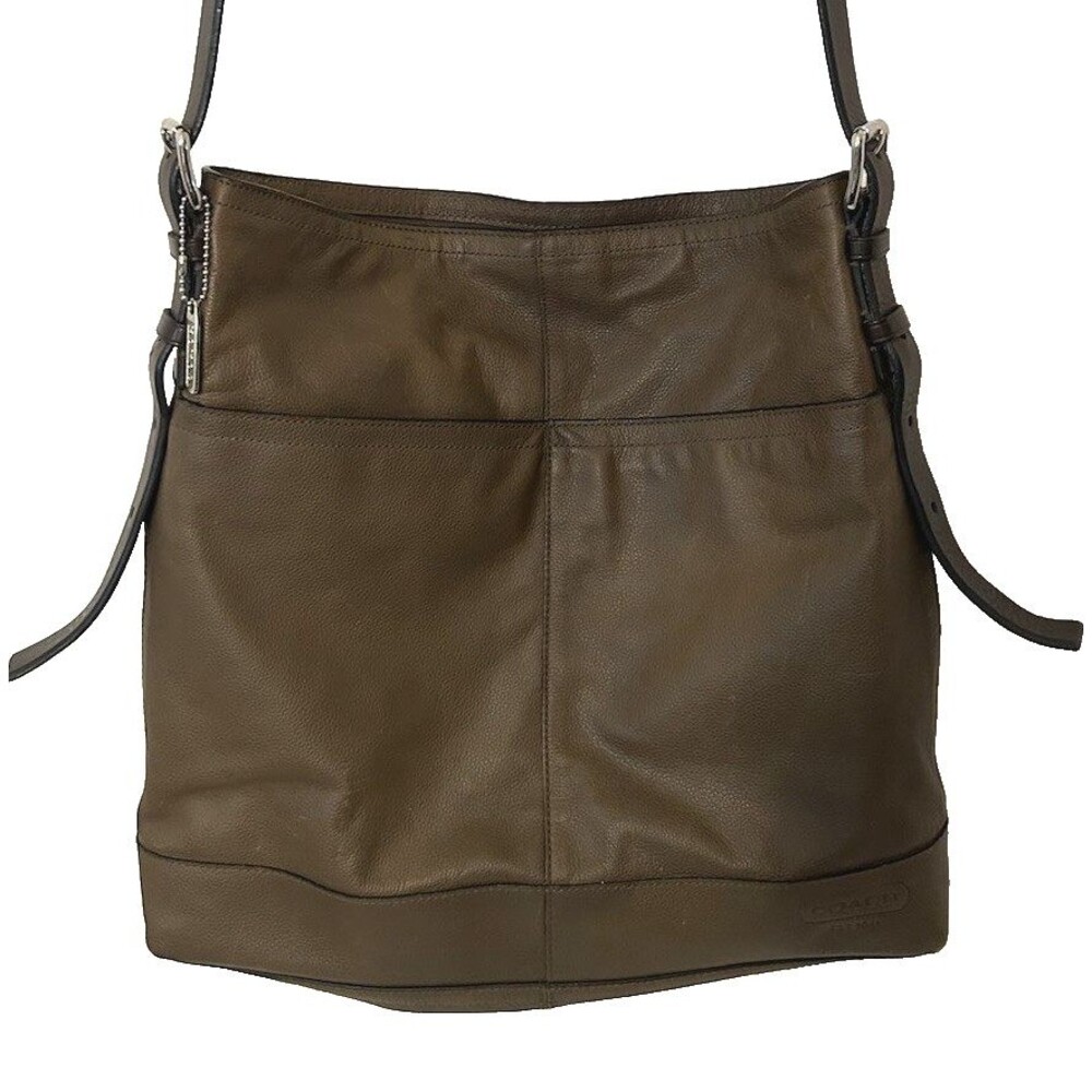 Coach 70308 Thompson Leather Bag Dark brown Gray Rare